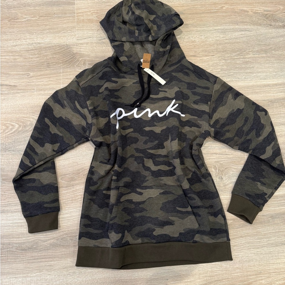 PINK Victoria's Secret Green Camouflage Hoodie. NWT